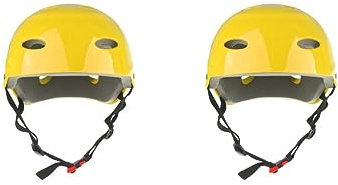 Timcryxient Juego de 2 cascos de seguridad para deportes acuáticos para wakeboard, kayak, canoa, barco, surf, talla L, color amarillo
