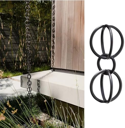 Catena da Pioggia Catena di Raccolta Dell'acqua Piovana Antica da Giardino, Sostituisci la Grondaia Ad Anello Circolare per Una Splendida Esposizione di Fontane, Raccoglitore D'acqua Sospeso Sul Tetto