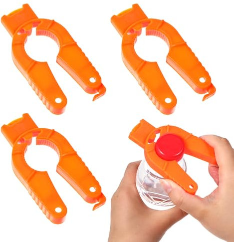 Bewudy 4 Stück 3-in-1 Flaschenöffner, Schraubverschluss Öffner, Plastikflaschenöffner Multifunktionaler Flaschenöffner Bottle Cap Deckelöffner Geeignet für Wasserflaschen-Schraubverschlüsse