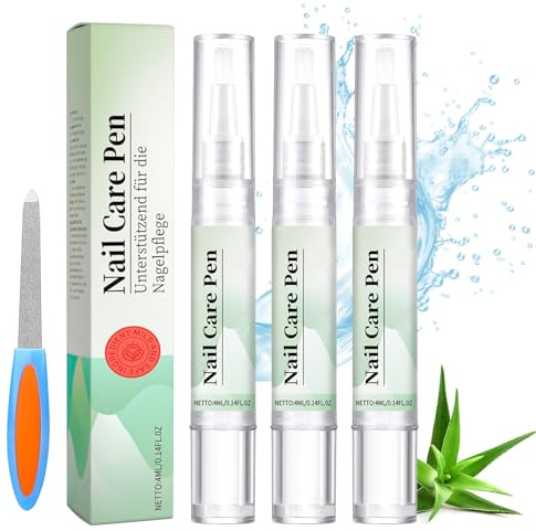 Nail Care Pen 3 unidades de lápiz de cuidado de uñas para uñas y pies con aceite de árbol de té, vitamina E y aloe vera