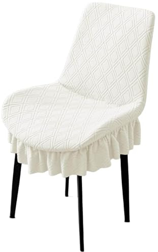 Juego de 4 fundas para sillas de comedor con respaldo bajo, fundas elásticas para sillas de cuenco con faldón, protectores de silla sin brazos, para cocina y comedor, elegantes y