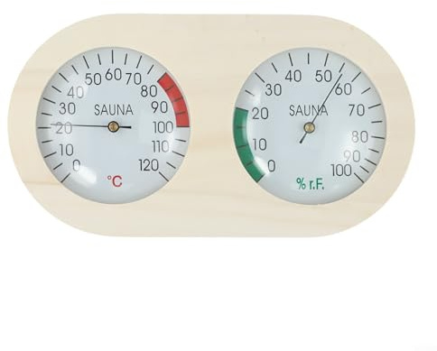 Natural Pine Wood Sauna Thermometer Hygrometer for Effective Monitoring of Sauna Environment