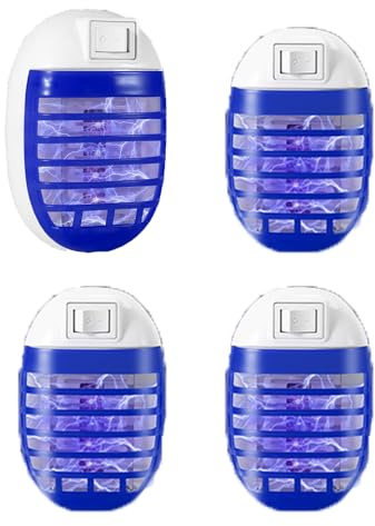 Elektrisk mygglampa, 4 stycken, UV-insektsbekämpare, M6 myggskydd, uttag för hem, kök, sovrum, matsal, insektsfälla, flugfälla mot myggor, malar och andra insekter