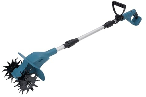 Asixxsix Cultivatore di Loro Cordless, Tiro d a Giardino Elettrico a 330 Giri/Min, Larghezza di Lettere d a 9 Pollici e Rototiller d a Giardino a profondità 6,6 Pollici