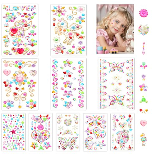 Vicloon Strass Autocollantes Colorées, 2450 Strass Pierres à Paillettes