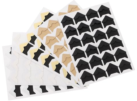 IWOWHERO 5 Hojas Rincones de Fotos Adhesivos de Papel Kraft Estilo Vintage para Álbumes y Collages de Pared, Autoadhesivos para Sujetar Fotos Seguridad en Diarios