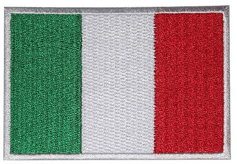Aufnäher, bestickt, Motiv: italienische Nationalflagge, zum Aufbügeln oder Aufnähen, 9 x 6 cm
