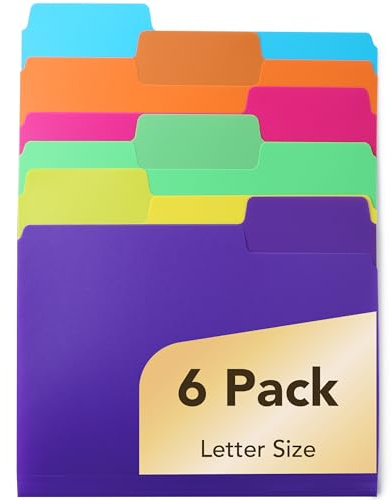 Mr. Pen- File Folders, 1/3 Cut Tab, 6 Pack, Assorted Colors, Letter Size, Colored File Folders, Letter File Folders