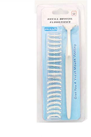 Stuzzicadenti dentale filo interdentale,Bastone dei denti,Stuzzicadenti,Floss Picks,Pulizia dei denti comoda impugnatura resistente manico bianco
