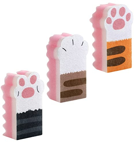 3 Pz Spugna a Zampa Di Gatto Spugna Domestica Spugnetta Da Cucina Simpatiche Spugne Per Piatti Strumento Per Lavare i Piatti Lavapiatti Tessuto Non Tessuto Pulito Lavare La Pentola