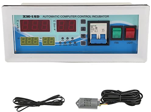 Incubadora Industrial Multifuncional, Incubadora Huevos Gallina Automática de Huevos Controlador Termostato Digital de Temperatura y Humedad Sistema Control Automático con Sonda Sensor Humedad (220V)