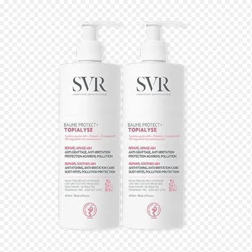 Cosmética femenina de la marca SVR, tratamiento corporal, Topialyse Baume Protect 2X400 mililitros