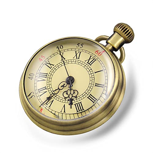 Fogitbok Vintage Pocket Watches for Men with Chains, Analog Pocketwatch for Women Roman No. Watch for Dad/Grandpa Gifts for Him for Birthday