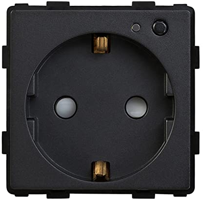 BSEED Smart ZigBee Steckdose mit Verbrauchsmessung, Smart Einbausteckdose mit Energiekostenmesser, EU Steckdose 16Amp Steckdose Function Key Schwarz 86mm(Tuya ZigBee Hub erforderlich)