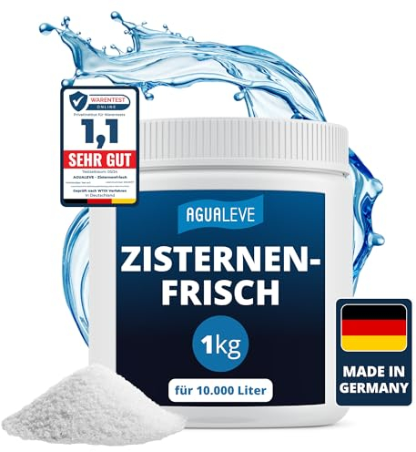 AGUALEVE® Zisternenfrisch 1kg *NEU* | hält Regenwasser frisch & rein, zum Gießen geeignet | für alle Zisternen & Regenwassertonnen | Made in Germany | für 10.000 Liter Regenwasser | Note 1,1