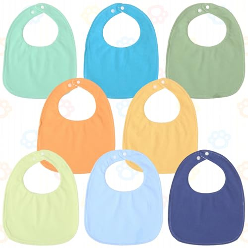 Jortmrd Baberos Impermeables de Algodón para Bebés y Niños de 0 a 36 Meses - 8 Piezas