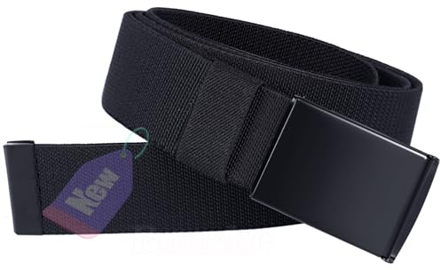 Boneke Cintura elastiche per gli uomini, 1 Pezzi Nylon Canvas Cintura Casuale in tessuto traspirante con fibbia regolabile in metallo, cintura unisex per il lavoro e lo sport all'aperto