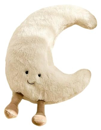 Peluc-he a Form-a Di Luna, Divertente Bambola Di Peluche a Forma Di Luna, Grazioso Peluche a Forma Di Lu-na, Morbido Cuscino Di Peluche a Forma Di Luna Per La Decorazione Della Cameretta Dei Bambini