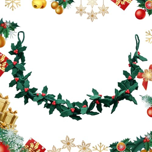 Tyinerc Coronas de Navidad destinadas a la Puerta de, decoración del hogar Artificial de Fieltro, Corona de Invierno de follaje Decoraciones navideñas | para Ventana Porche Pasillo casa Granja