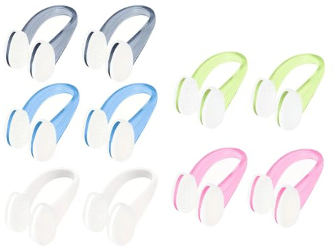GleamGlide Pince Nez Natation Adulte 10 Pièces Silicone Souple Clip Nasal Piscine Plongee Bouchon Nez Etanche Protection Nez Eau Accessoire Natation Couleurs Assorties Blanc Rose Vert Bleu Gris