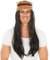 dressforfun Perücke mit Haarband und Holzperlen Verzierung | 70 cm | Indianer Apache Indianerin Fasching