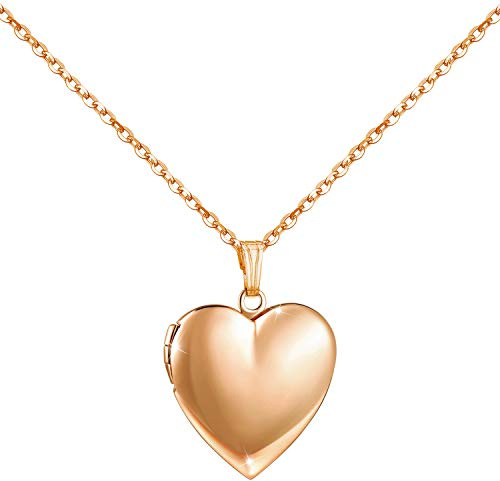Love Heart Locket Necklace that Holds Pictures Polished Lockets Necklaces Birthday Gifts