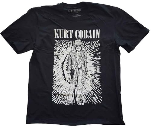 Kurt Cobain T Shirt Brilliance Logo Nuovo Ufficiale Uomo Nero Size S