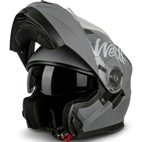 Westt Motorrad Klapphelm mit Sonnenblende & Doppelvisier – ECE 22.06 Zertifiziert – Integralhelm leicht aus ABS/EPS – Bluetooth vorbereitet – herausnehmbares Waschfutter – Motorradhelm Damen & Herren