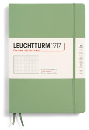 LEUCHTTURM1917 366172 Notizbuch Composition (B5), Hardcover, 219 nummerierte Seiten, Salbei, Dotted