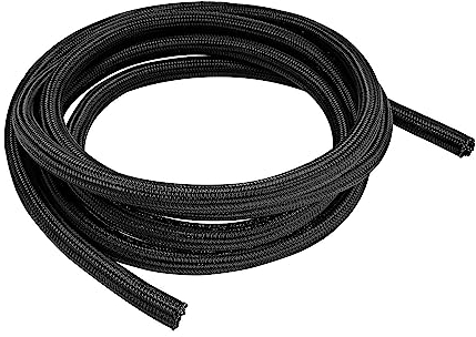 Amazon Basics Easy-Cut Cable Tidy Tube for Cable Management, Cord Organiser, 3 m, Black
