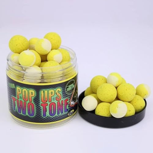 Fluor Two Tone Pop Ups Boilies 14/20mm Pro Elite Baits | Cebos Pesca Carpa | Artificial Baits Carp (14-20mm, Pineapple Scopex)