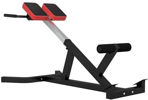 SPORTNOW Panca Romana Multifunzione, Sedia Romana con Altezza Regolabile per Iperestensioni Schiena, Panca Addominali Pesi Fitness per Allenamento Palestra Casa, Capacità 120kg