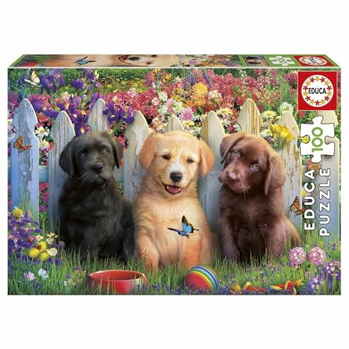 Educa - Puzzle pour Enfant de 100 pièces avec des Chiots très adorables. Mesure: 40 x 28 cm. Recommandé de 6 Ans (19994)