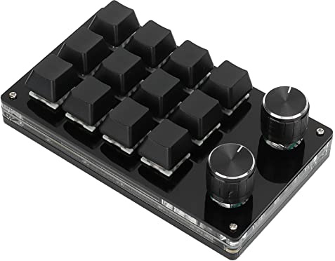 Syrisora Tastiera meccanica macro con una mano, 12 tasti, multifunzione, tastiera programmabile fai da te, per ufficio, gaming, laboratorio, colore nero