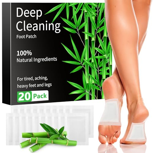 Radikor Set di 20 cerotti per piedi detox per alleviare lo stress e dormire meglio, cerotti detox naturali rimuovono le tossine, aumentare il metabolismo