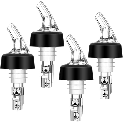 ECHOBUY 4 pièces Becs à Liqueur 2cl Doseur Alcool, Dosage Bec Verseur, Bec Verre Doseur Cocktail, Bouchon Doseur Alcool pour Pastis, Vin, Schnaps, Cocktails et l'huile
