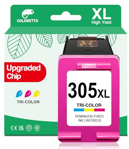 COLORETTO Druckerpatronen für HP 305 Farbe XL für HP Deskjet 2820e patronen für Deskjet 2700e 2720e 2810e 4120e 4222e für HP Deskjet 2800e Druckerpatronen (1 Farbe) für HP patronen 305XL