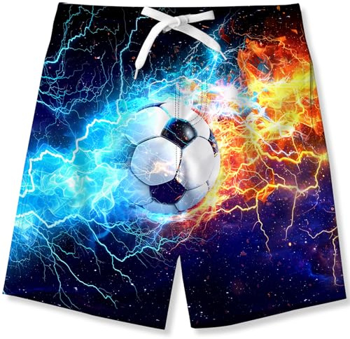 kids4ever badbyxor för pojkar, roligt 3D-tryck, snabbtorkande badshorts för barn, sommar, strand, boardshorts, simbyxor, 6–14 år