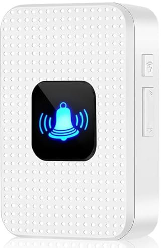 Wireless Doorbell, IP55 Waterproof Plug-in Cordless Door Chime Kit - 300M, 55 Ringtones, 5 Levels of Volume, LED Indicator, White