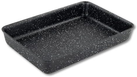Scoville Xtra 30cm Deep Baking Tray, Non Stick Baking Tray, NEVERSTICK Coated, Small Roasting Tray for Oven, Perfect for Brownies, Oven Safe to 260°C, Flake & PFOA Free, Aluminium, Black