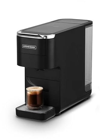 KITCHENCOOK - Machine à Café - Multi Dosettes Et Moulu - 20 Bars - Préchauffage Rapide - Panneau Digital - Indication Led - Noir