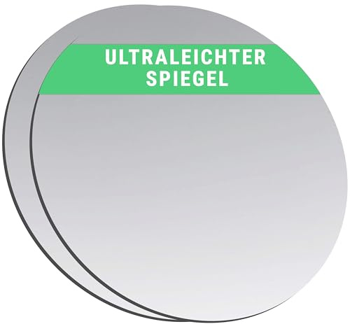 Falkenhorn Lot de 2 miroirs à main - Double face ultra plat en acrylique - Idéal pour travaux manuels, enfants, décoration, bricolage, portefeuille, cosmétiques, sac - 10 cm (rond)