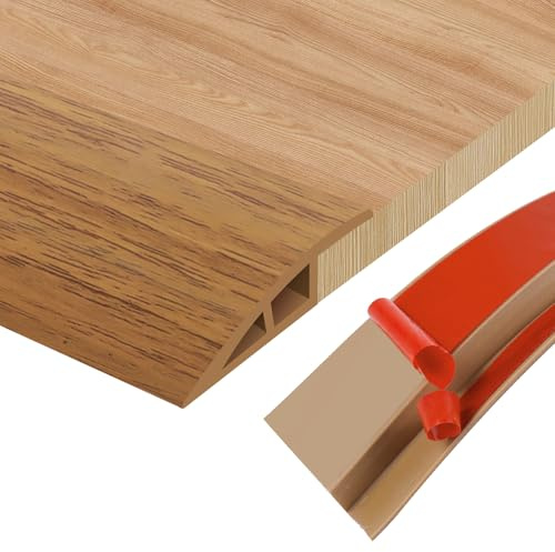Perfil de Transición para Suelo, Tapajuntas Suelo Adhesivo in PVC Para Unir Juntas de Suelo y Umbrales de Alfombras Autoadhesivo