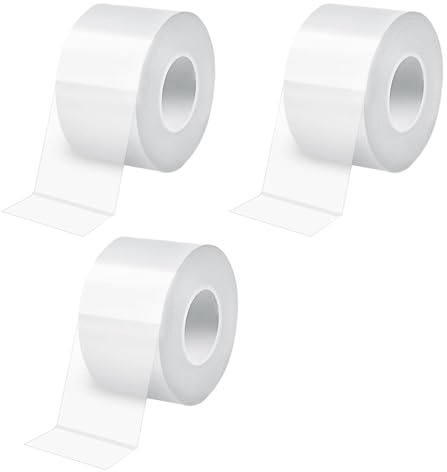 Window Weather Sealing Tape 1.9inchx98.4ft,Waterproof Window Draft Isolation Sealing Film Tape,Adhesive Tape No Residue for Doors,Roofs,Greenhouses,Transparent Weather Seal Tape Draft Excluder(3 PCS)