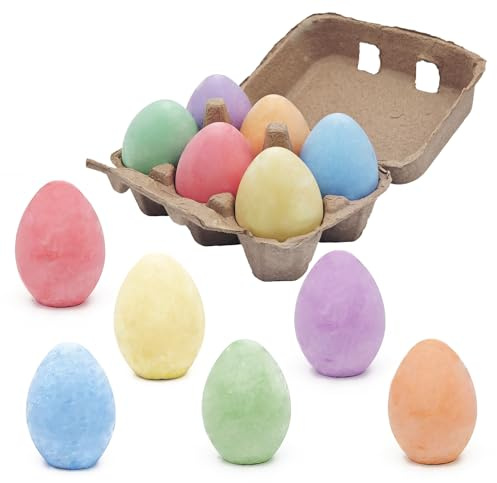 6 Pièces Craies de Trottoir Œufs de Pâques pour Enfants Craies de Rue Colorées Pour Tableau, Sol, Extérieur et Intérieur