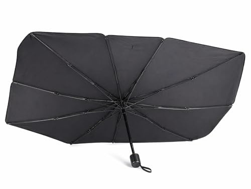 Parasol Coche Tipo Paraguas Plegable – Protector Solar Parabrisas Reflectante con Apertura Automática – Bloquea Calor UV – Universal para Coches, SUV y Furgonetas
