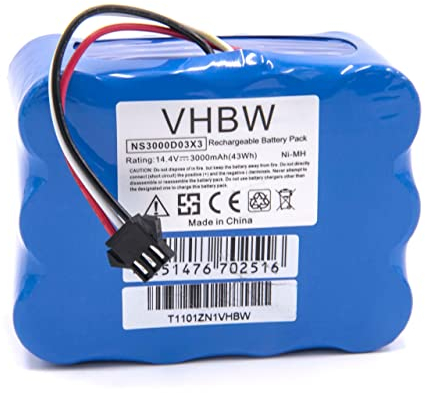vhbw Batería Compatible con Roreland XR-210 aspiradora Azul (3000 mAh, 14,4 V, NiMH)
