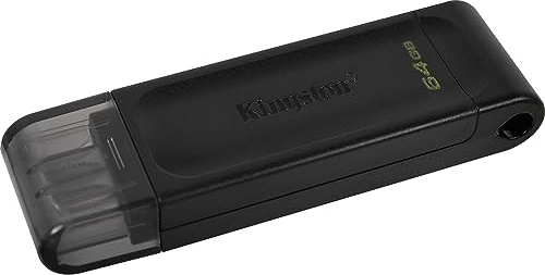KINGSTON Technology Datatraveler 70 USB-Flash-Laufwerk, 64 GB, USB Typ C 3.2 Gen 1 (3.1 Gen 1), Schwarz