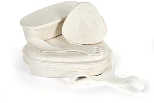 Light My Fire Camping Geschirr Set - 6 Teilig Salat to Go Box - Brotdose Erwachsene mit Camping Besteck - 100% BPA Frei Plastikgeschirr Wiederverwendbar - Lunch Box mit Fächern fürs Büro & Schule