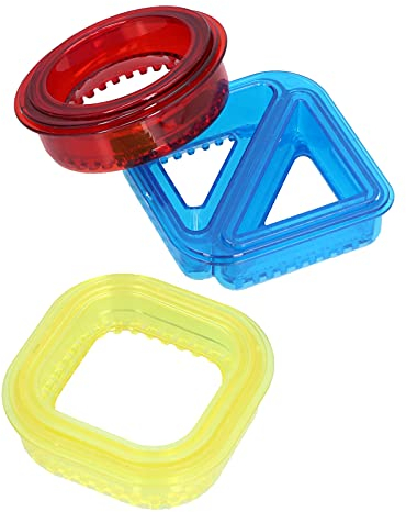 3PCS Sandwich Cutter and Sealer, Biscuit Cutter Decruster Sandwich Maker Round Square Triangle Shapes Fruit and Vegetable Cookie Cutters Sandwich Decruster Pancake Maker for Kids Bento Box